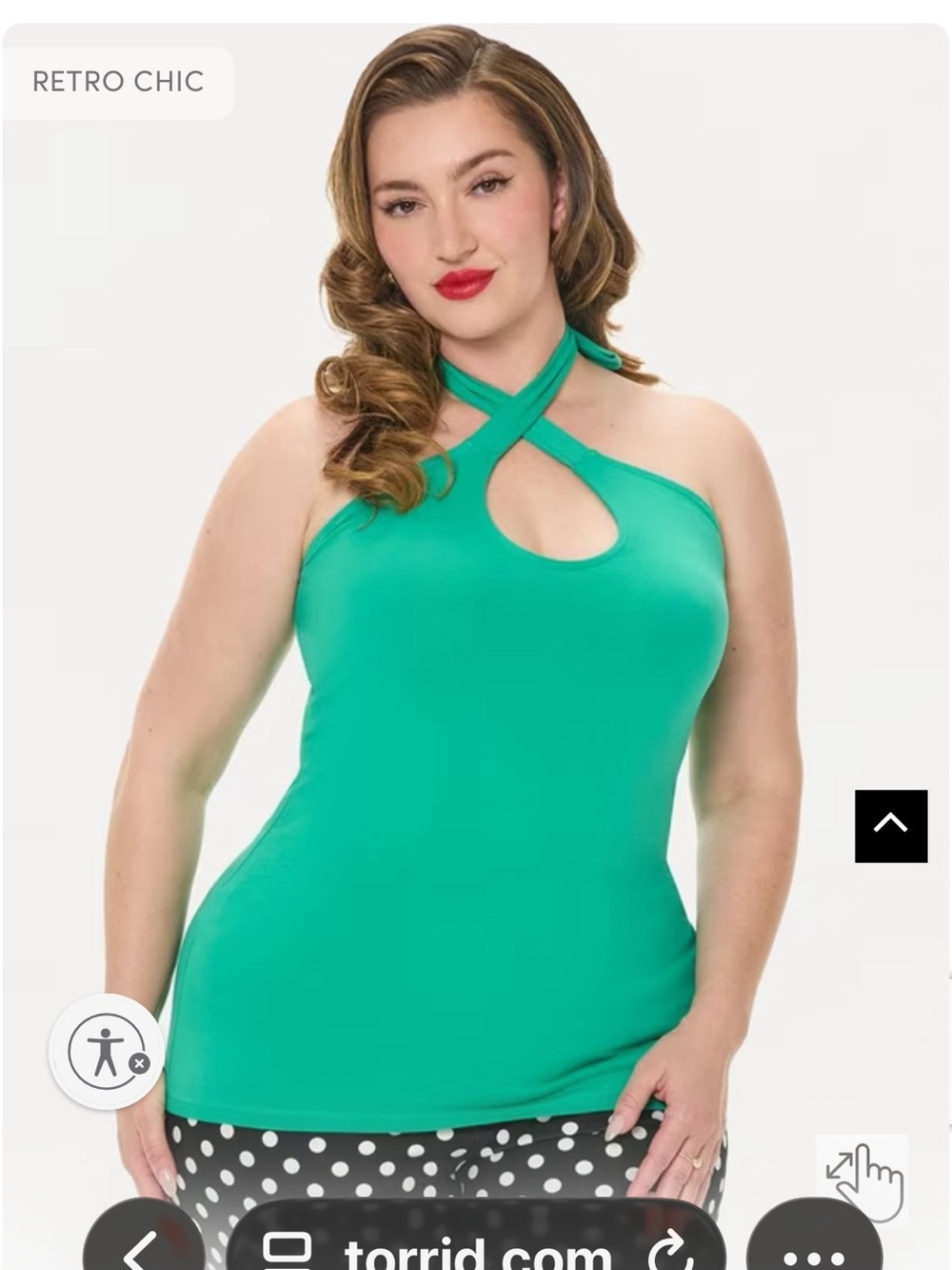 Torrid Retro Chic Teal Twist Neck Halter Tank Top